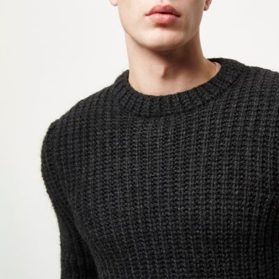 Dark grey chunky knit jumper